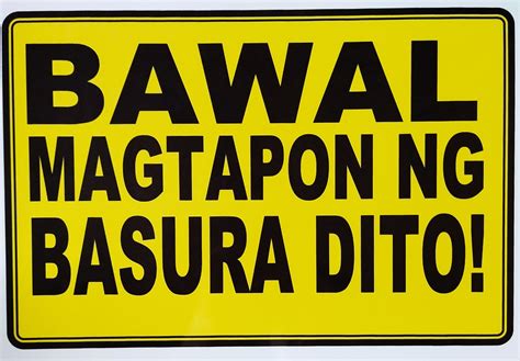 Tagalog sign bawal magtapon ng basura